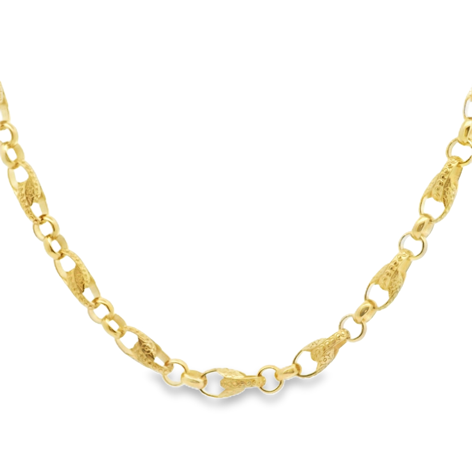 22" Pre-owned 9CT Gold Tulip Chain Necklace (48.60g) - Goldbank Jewellers