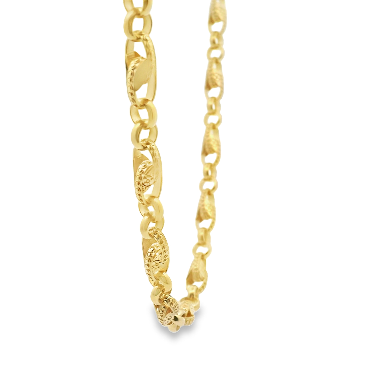 22" Pre-owned 9CT Gold Tulip Chain Necklace (48.60g) - Goldbank Jewellers