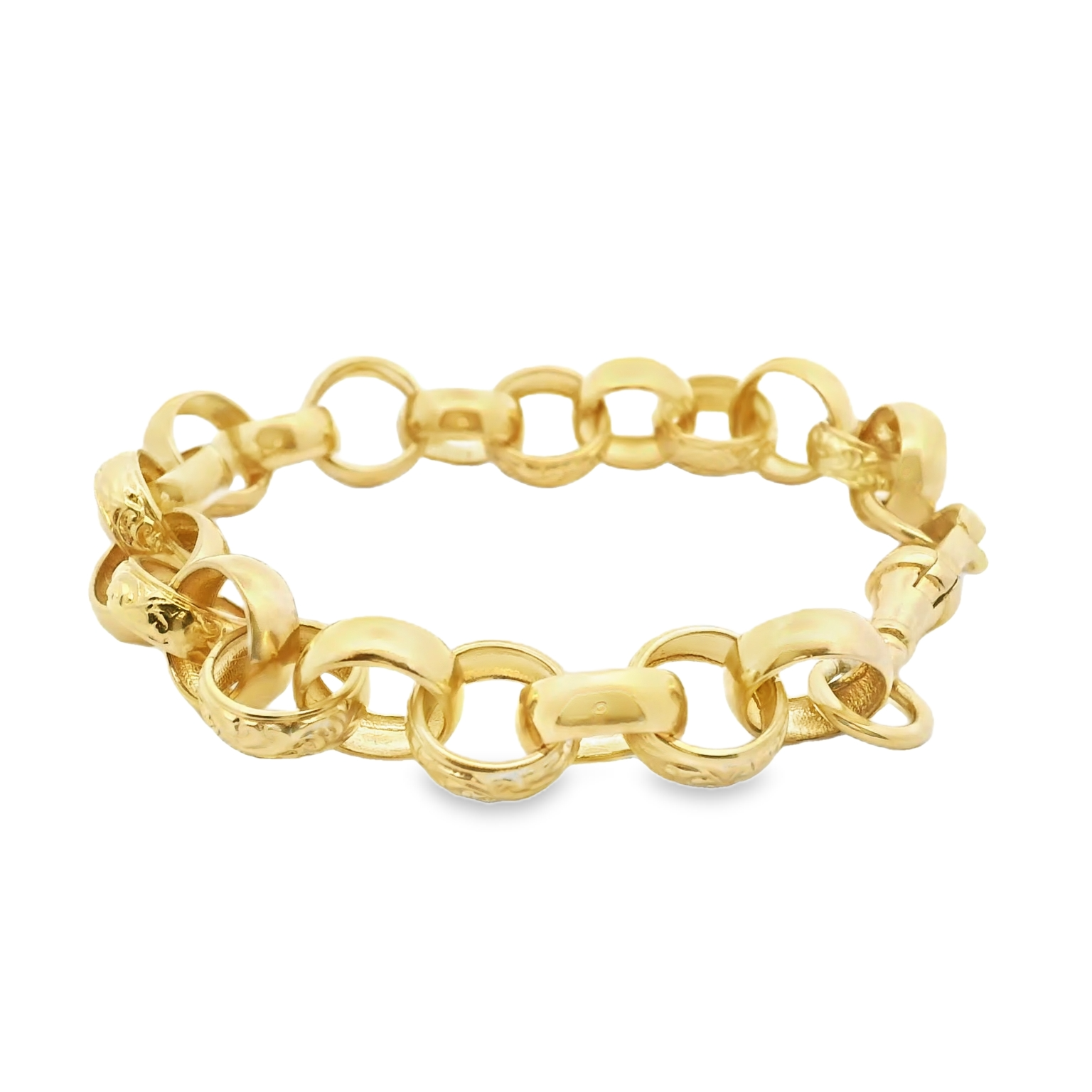 8.5" New 9CT Gold Belcher Bracelet (22.7g)