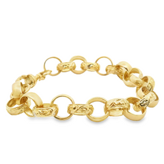 8.5" New 9CT Gold Belcher Bracelet (22.7g)