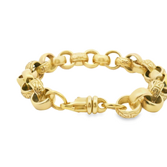 8.5" Pre-owned 9CT Gold Belcher Bracelet (31g)