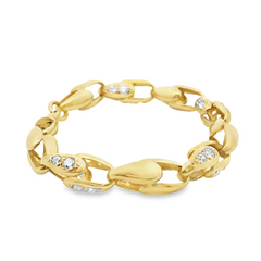 8" Pre-owned 9CT Stone Set Tulip Bracelet (33.3g)