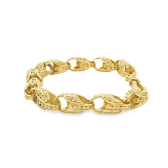 8" Pre-owned 9CT Gold Patterned Tulip Bracelet (27g)