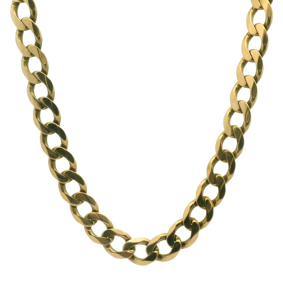 22" Pre-owned 9CT Gold Flat Curb Chain Necklace (66.8g)