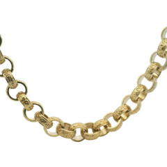 26" New 925 Silver & Gold Plate Belcher Chain Necklace (218.8g)