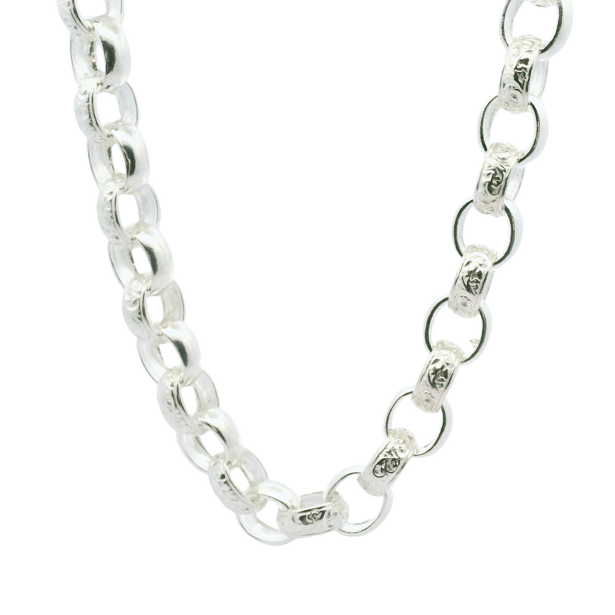 26" New Silver 925 Oval Belcher Chain Necklace (102.10g)