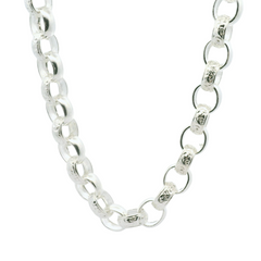 26" New Silver 925 Oval Belcher Chain Necklace (102.10g)