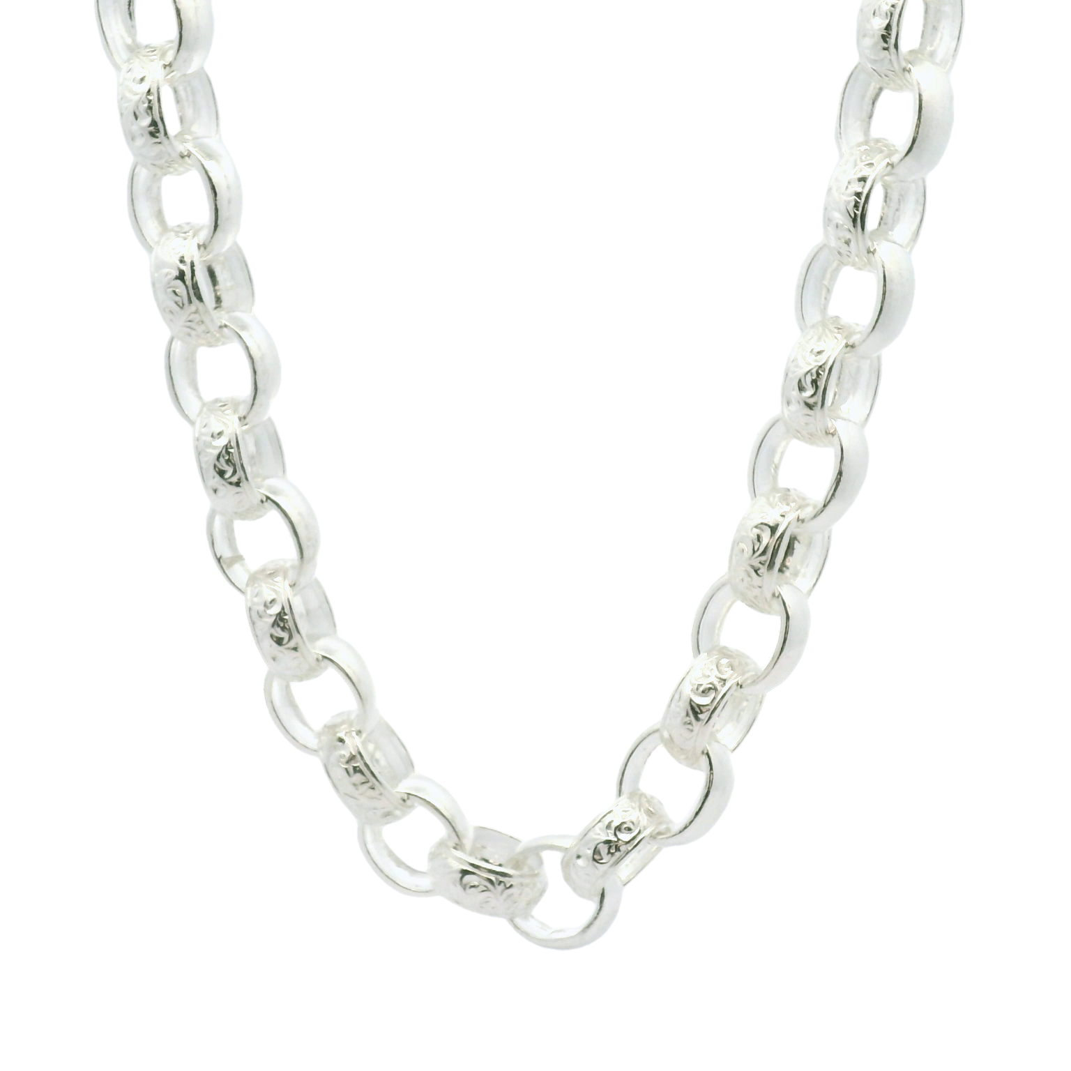 26" New Silver 925 Oval Belcher Chain Necklace (102.10g)