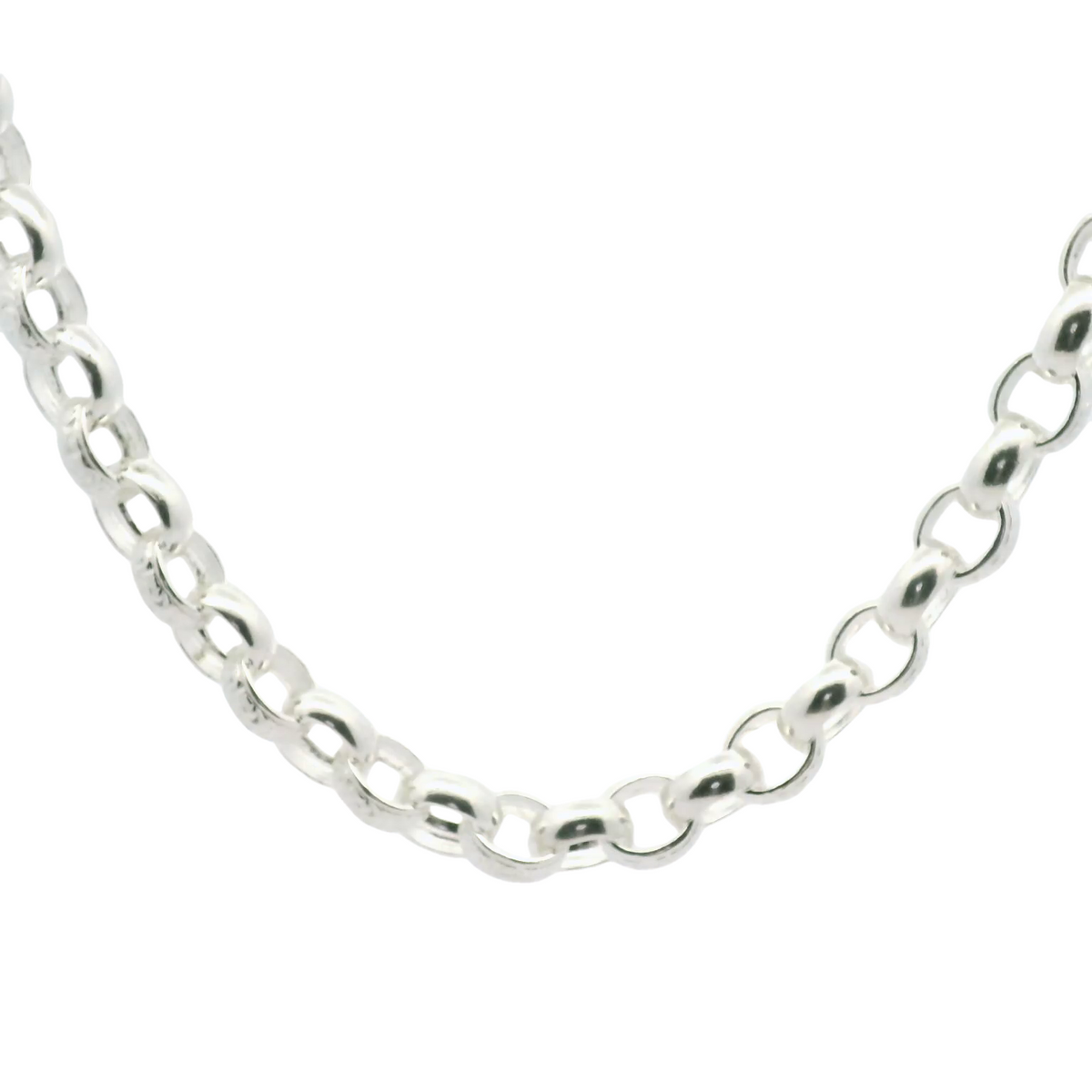 24" New Silver 925 Oval Belcher Chain Necklace (73.56g)