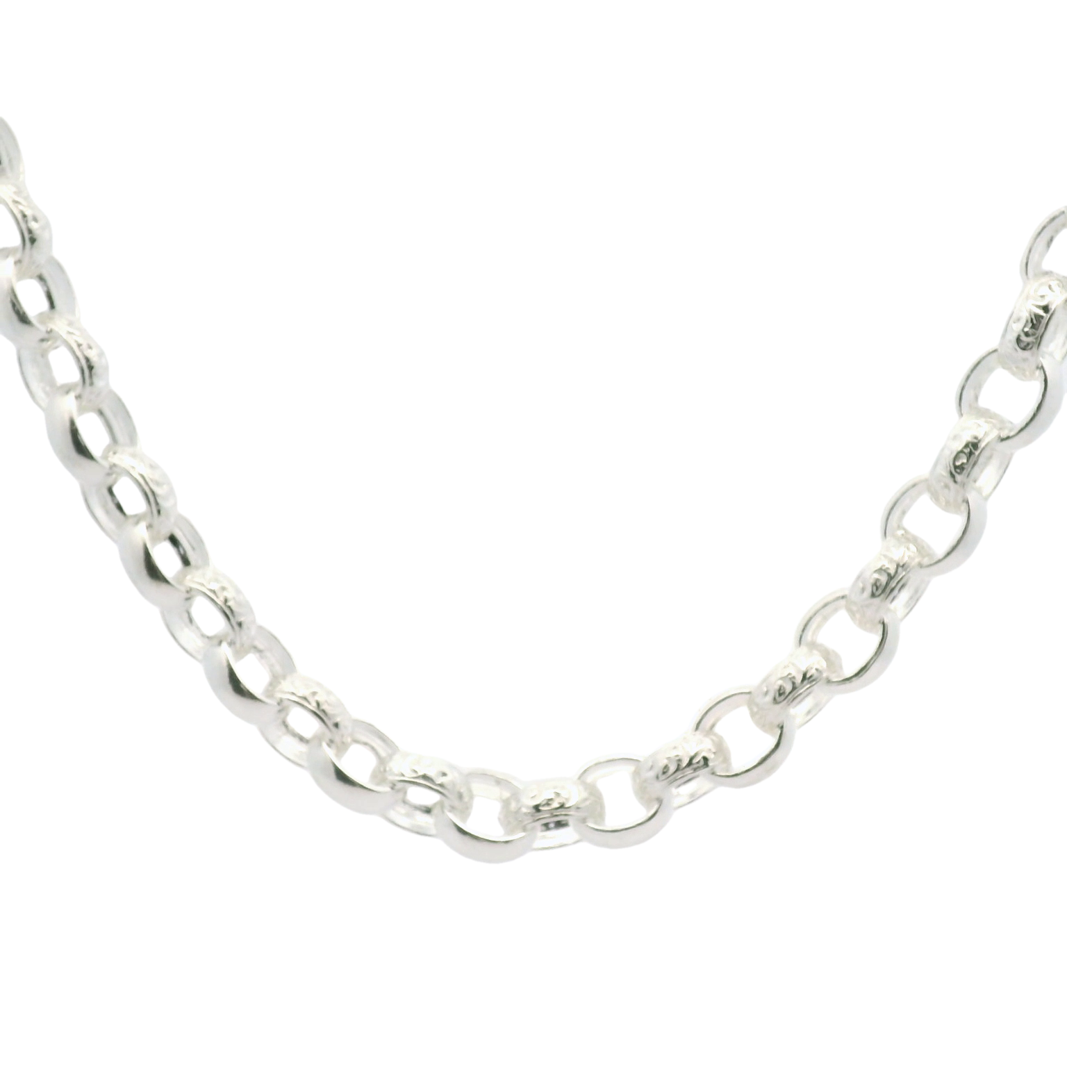 24" New Silver 925 Oval Belcher Chain Necklace (73.56g)