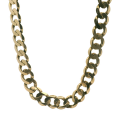 24" Pre-owned 9CT Gold Flat Curb Chain Necklace (90.20g)