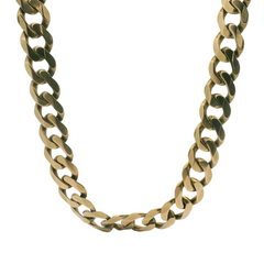 24" Pre-owned 9CT Gold Flat Curb Chain Necklace (90.20g)