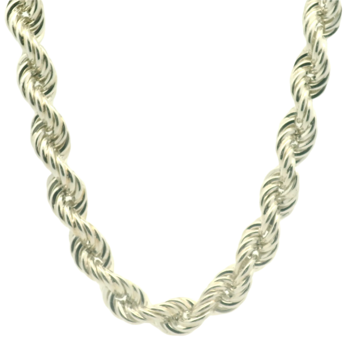 22" New Silver 925 Rope Chain Necklace (99g)