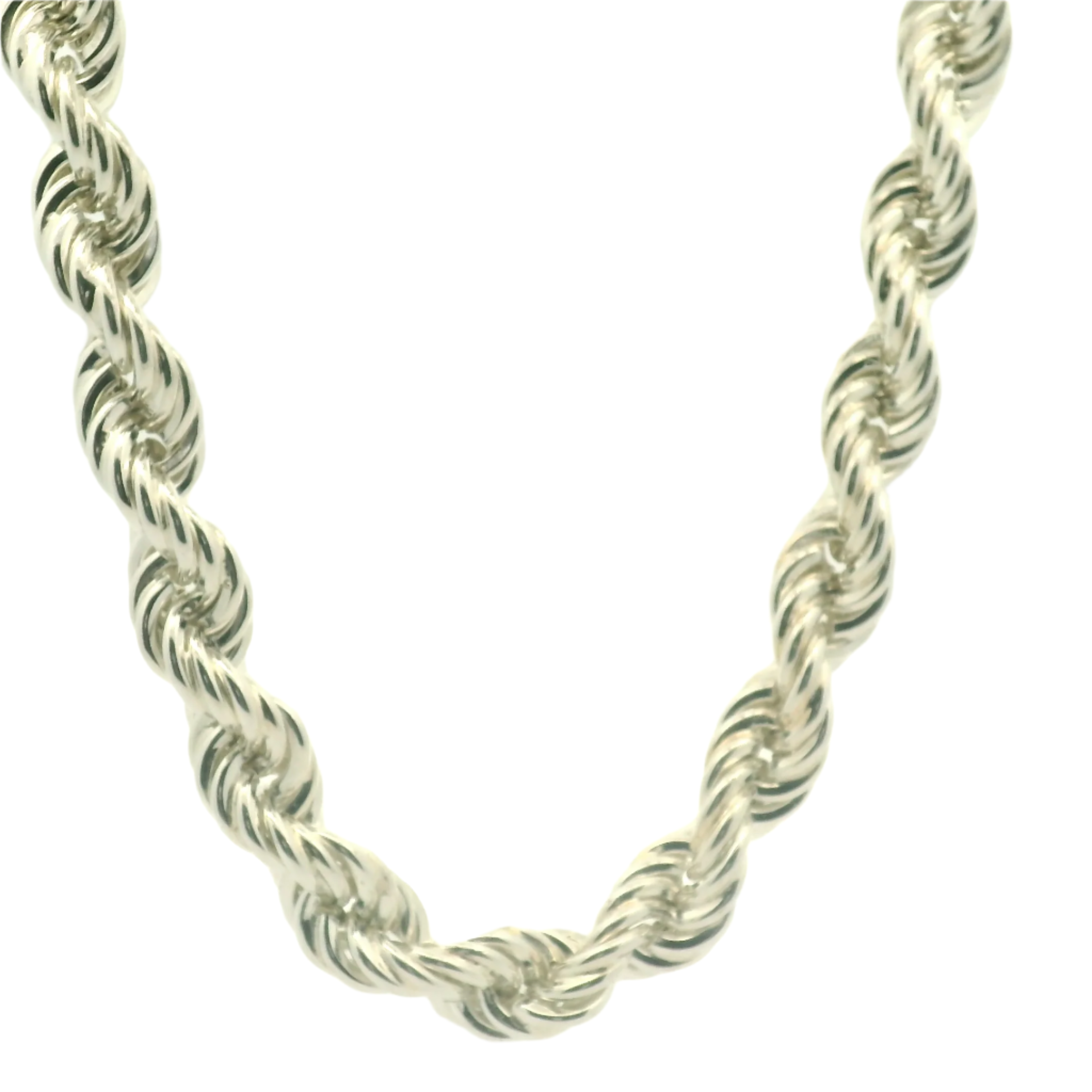 22" New Silver 925 Rope Chain Necklace (99g)