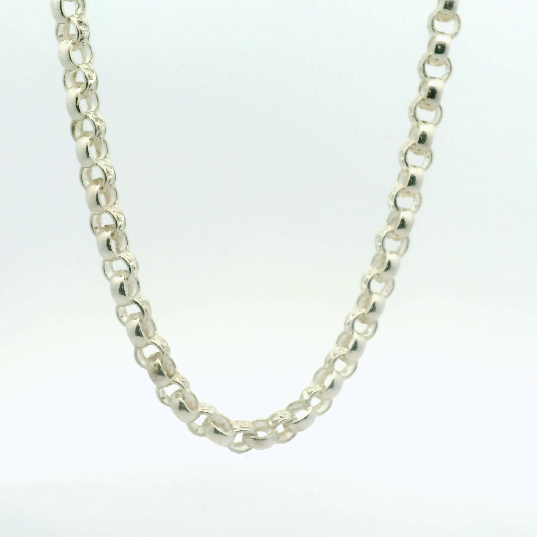 18" New Silver 925 Belcher Link Chain Necklace (32.3g)