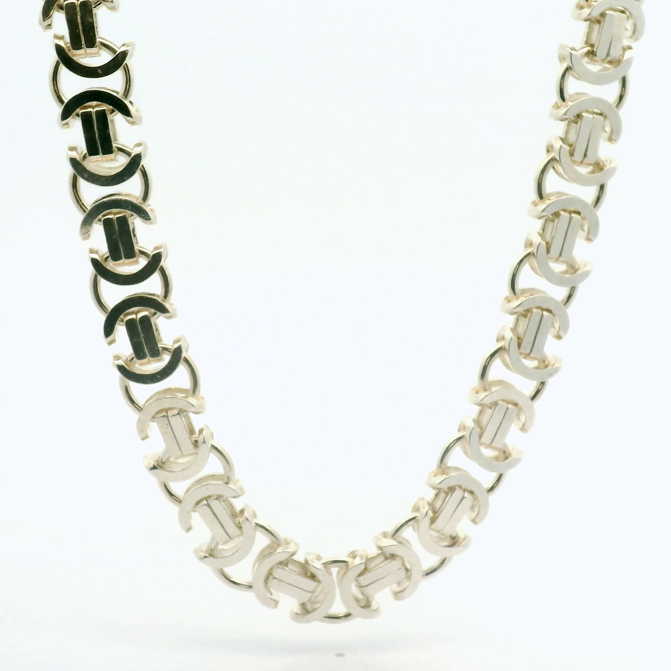 24" Pre-owned Silver 925 Flat Byzantine Chain Necklace (101.1g)