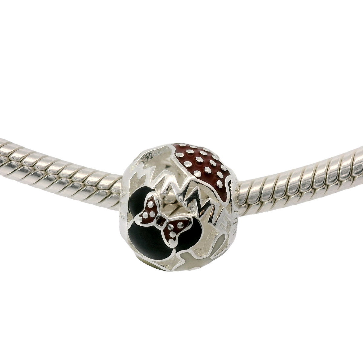 Genuine PANDORA 791703ENMX Disney I Am Minnie Mouse "Minnie Mania" Charm Only