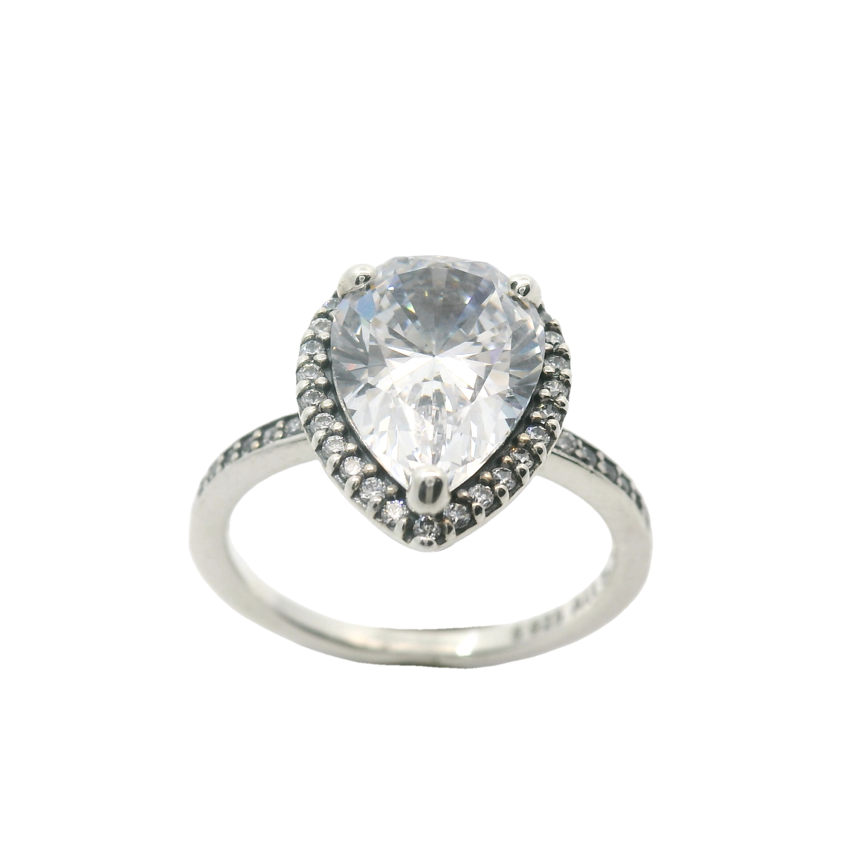 Genuine PANDORA 193012C01 Sparkling Pear Halo Ring Size 16.5 | 6 | L - L1/2 | 52