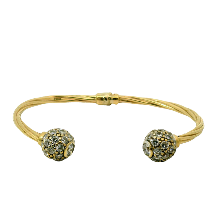 4.75" Pre-owned 9CT Stone Set Torque Bangle (7g) - Goldbank Jewellers