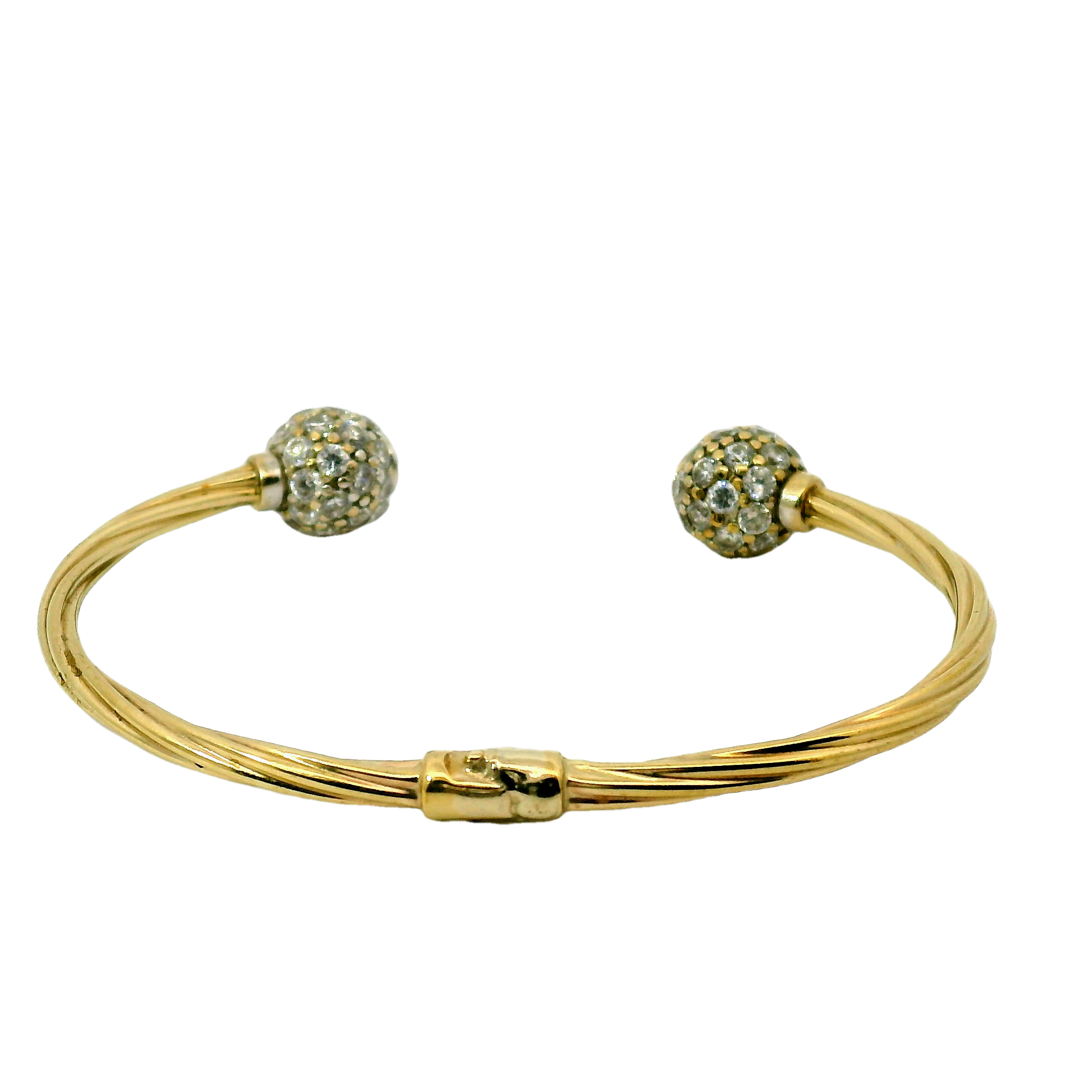 4.75" Pre-owned 9CT Stone Set Torque Bangle (7g)