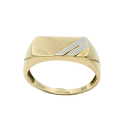 9CT Pre-owned White & Yellow Gold Ring Size S