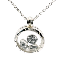 Genuine PANDORA 590529 Silver Medium Locket Necklace 60cm Chain with 3 charms