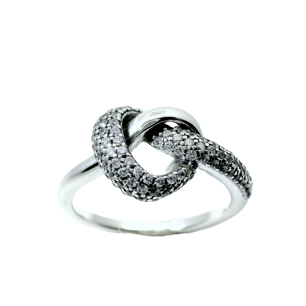 Genuine PANDORA 198086CZ Knotted Heart Ring with Zirconia Size 56 | 17.8 | 7.5 | O - P