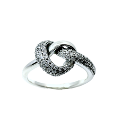 Genuine PANDORA 198086CZ Knotted Heart Ring with Zirconia Size 56 | 17.8 | 7.5 | O - P