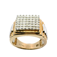 9CT Pre-owned Diamond Set Yellow Gold Ring Size U 1/2