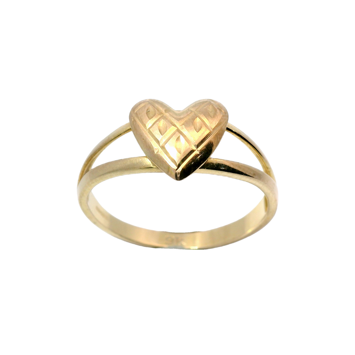 9CT Pre-owned Heart Ring Size S