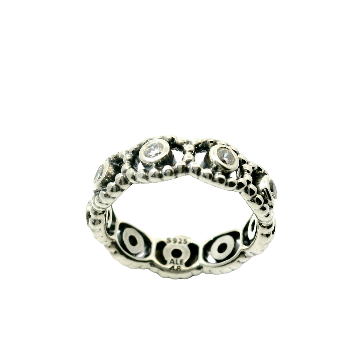 Genuine PANDORA 190881CZ Silver Her Majesty Stackable Ring with Clear Zirconia Size 15.3 | 4.5 | H1/2 - I1/2 | 48