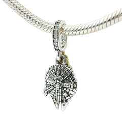 Genuine PANDORA 769504C01 Star Wars Millennium Falcon Dangle Silver Charm Only