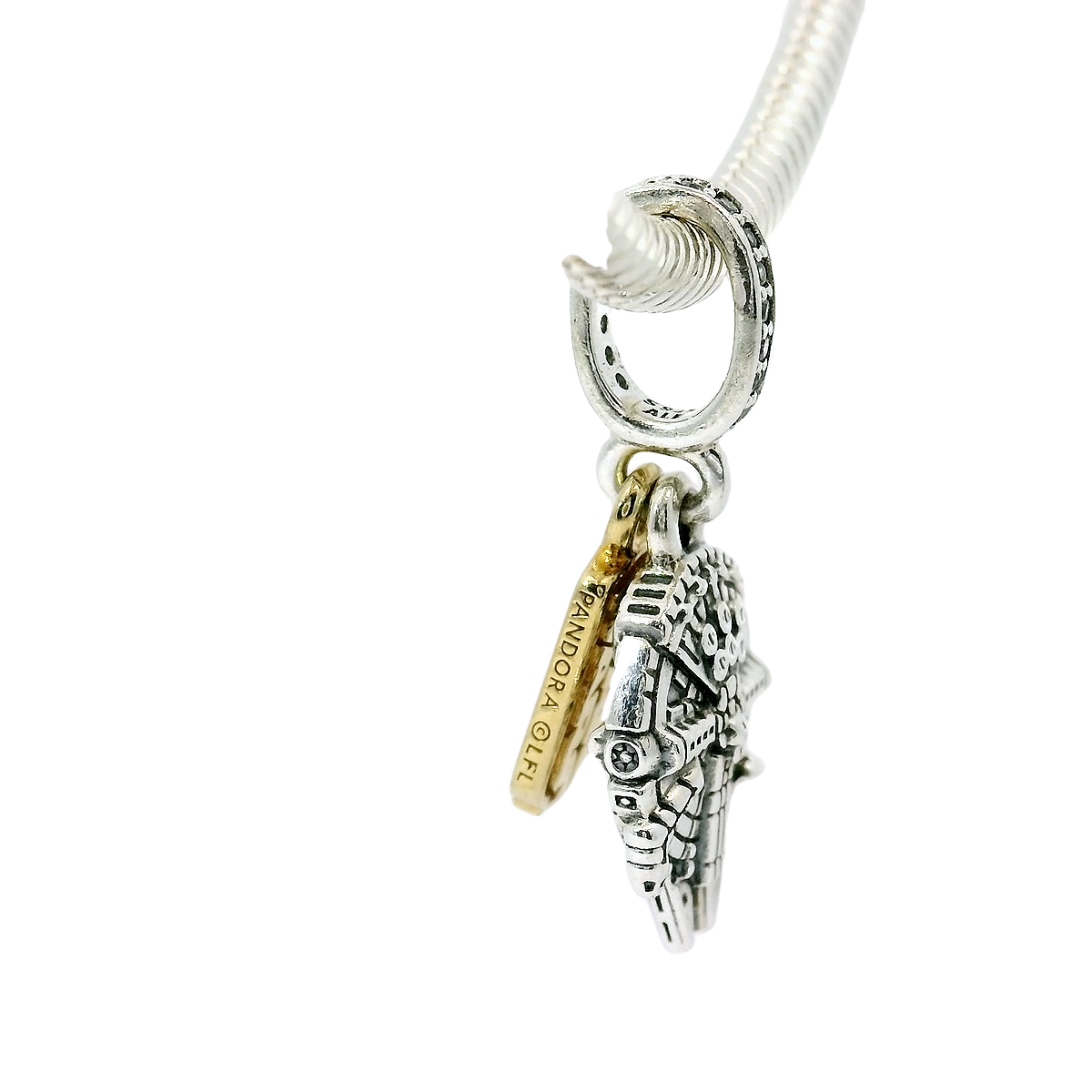 Genuine PANDORA 769504C01 Star Wars Millennium Falcon Dangle Silver Charm Only