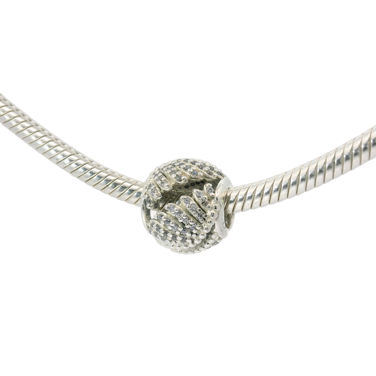 Genuine PANDORA 791749CZ Majestic Feathers Slide Bead Only