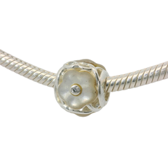 Genuine PANDORA 791894MOP Sterling Silver Luminous Florals Charm Only