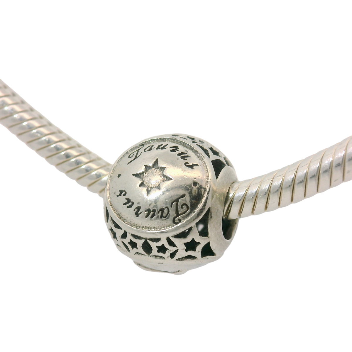 Genuine PANDORA 791937 Silver Taurus Zodiac Star Sign Charm Only