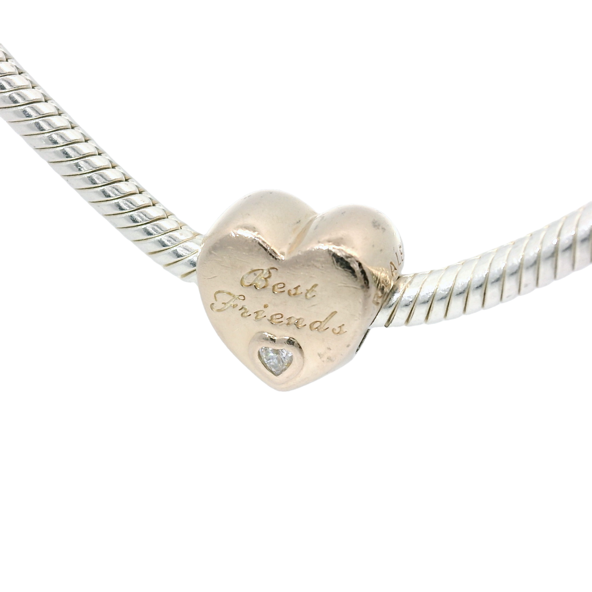 Genuine PANDORA 781727CZ Rose ALE MET Friendship Heart Charm Only