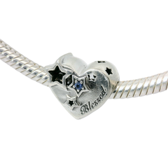 Genuine PANDORA 799527C01 Thankful & Blessed Heart & Stars Charm Only