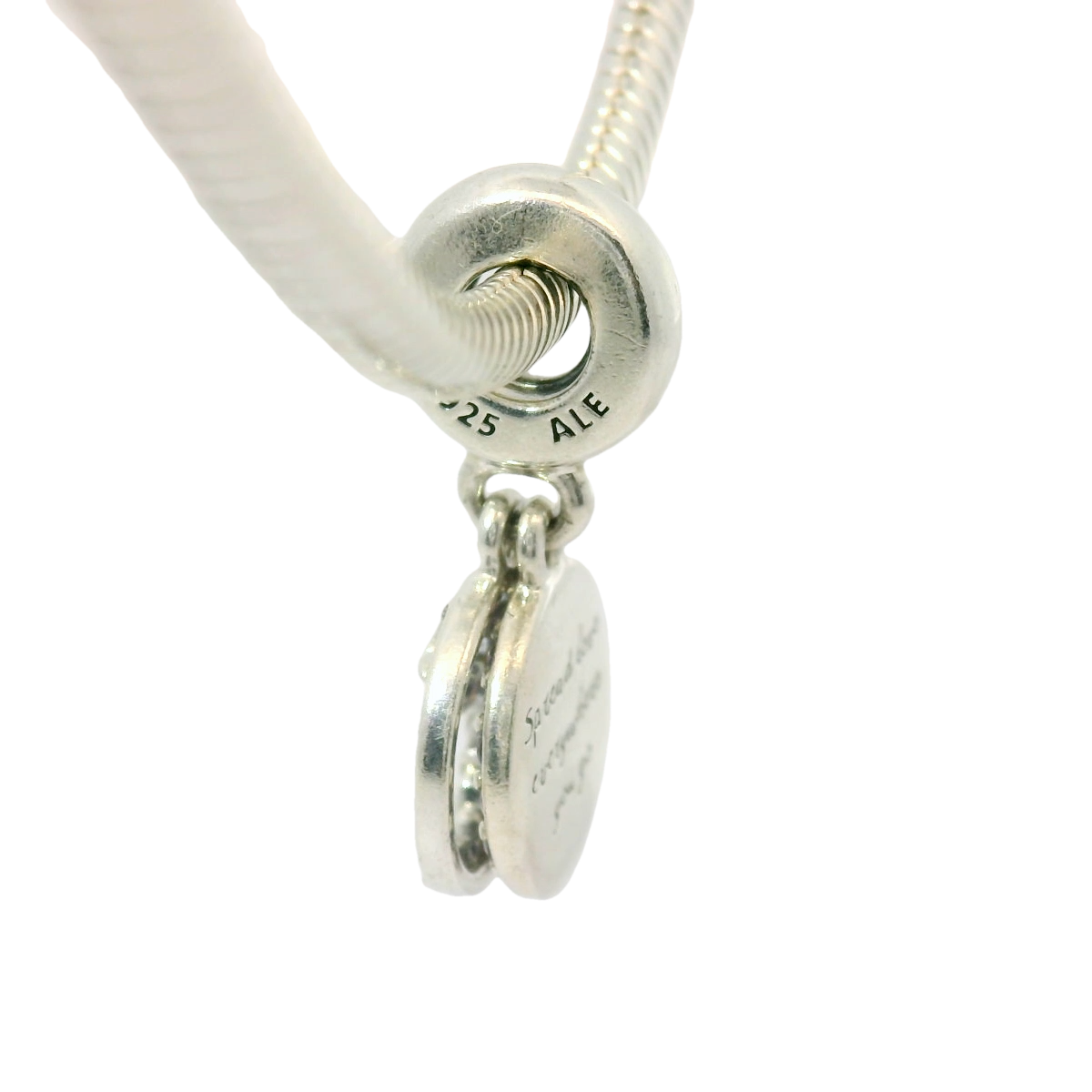 Genuine PANDORA 799561C01 Purple Pave Feather Spread Love Dangle Charm Only