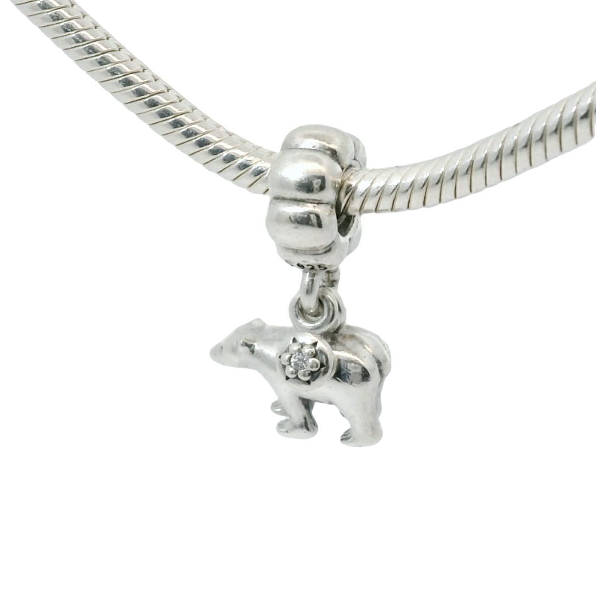 Genuine PANDORA 791029CZ Dangle Polar Bear Charm Only