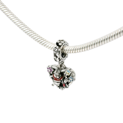 Genuine PANDORA 792214C01 x DISNEY Winnie The Pooh & Piglet Heart Dangle Charm Only