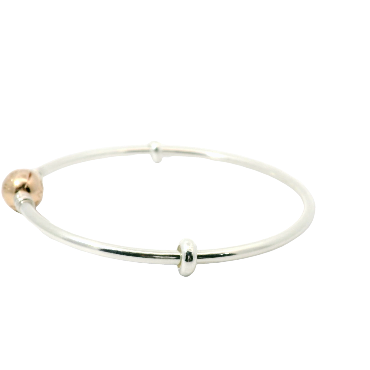Genuine PANDORA 580713 Moments Bangle with Rose ALE MET Gold Ball Clasp 19 - 20 cm Bracelet Size 21