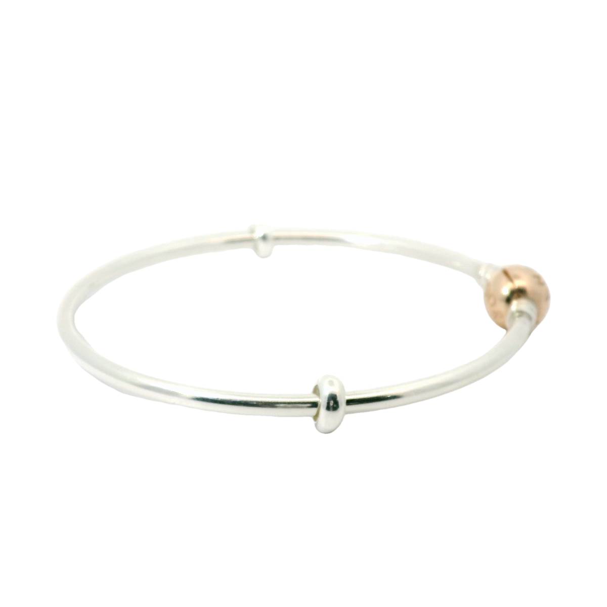 Genuine PANDORA 580713 Moments Bangle with Rose ALE MET Gold Ball Clasp 19 - 20 cm Bracelet Size 21