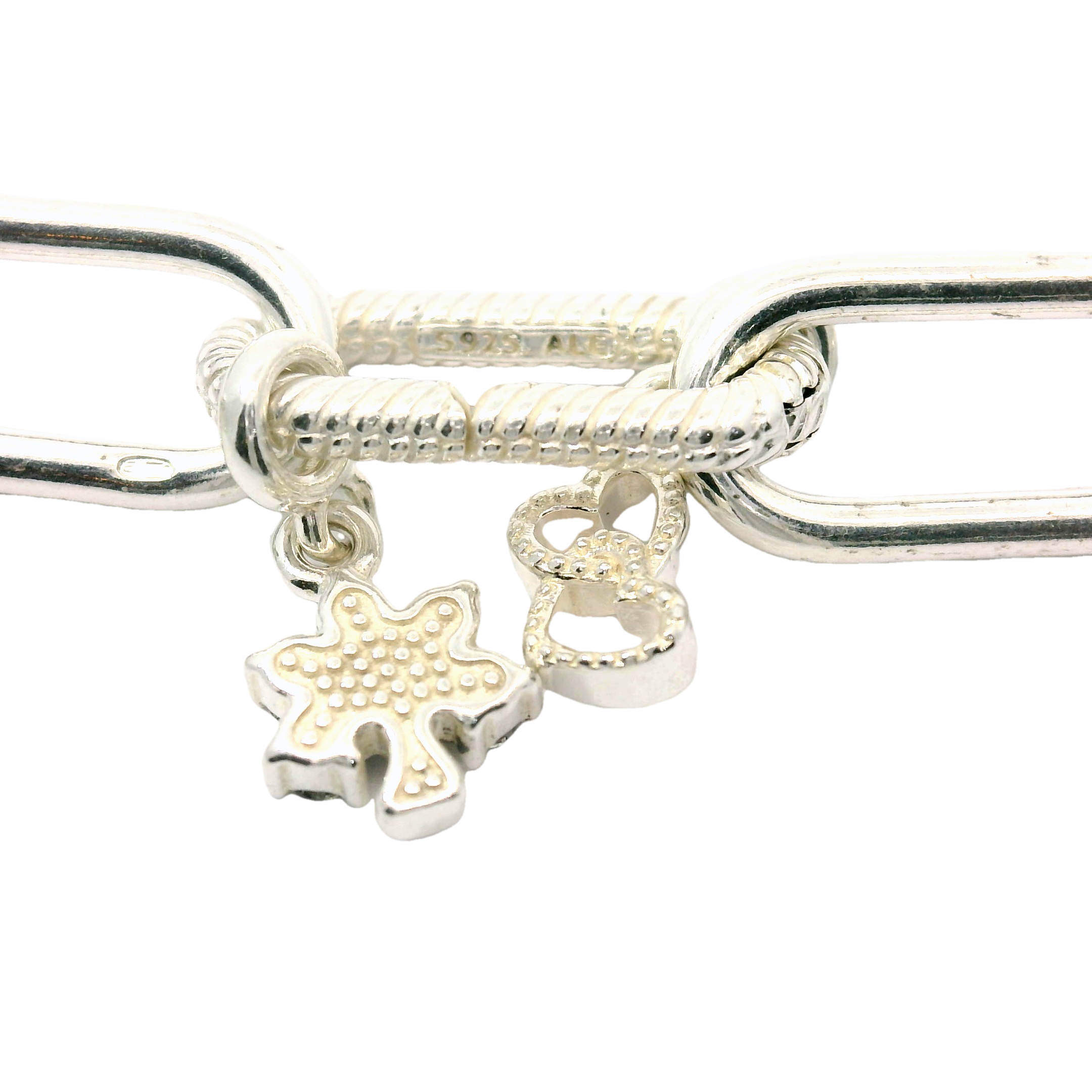 Genuine PANDORA 598373 ME SILVER Link Chain Bracelet Pandora 20.5cm with 6 Charms