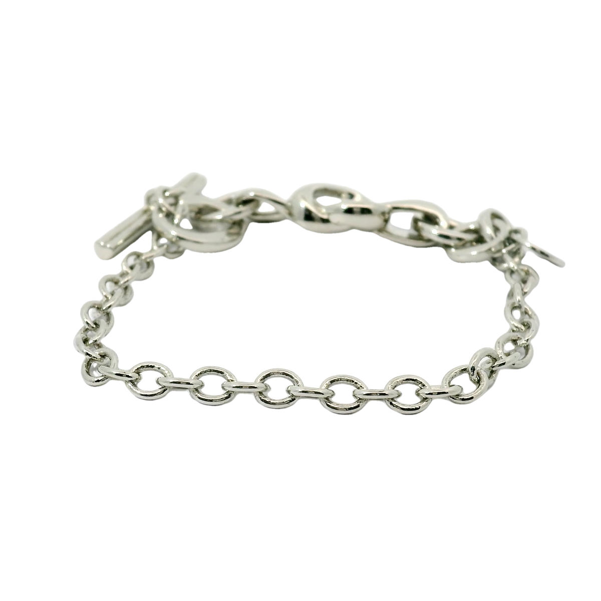 Genuine PANDORA 598100 Knotted Heart T-Bar Link Chain Bracelet 18cm