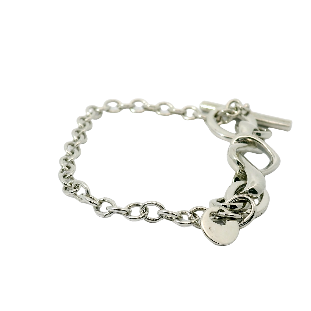 Genuine PANDORA 598100 Knotted Heart T-Bar Link Chain Bracelet 18cm