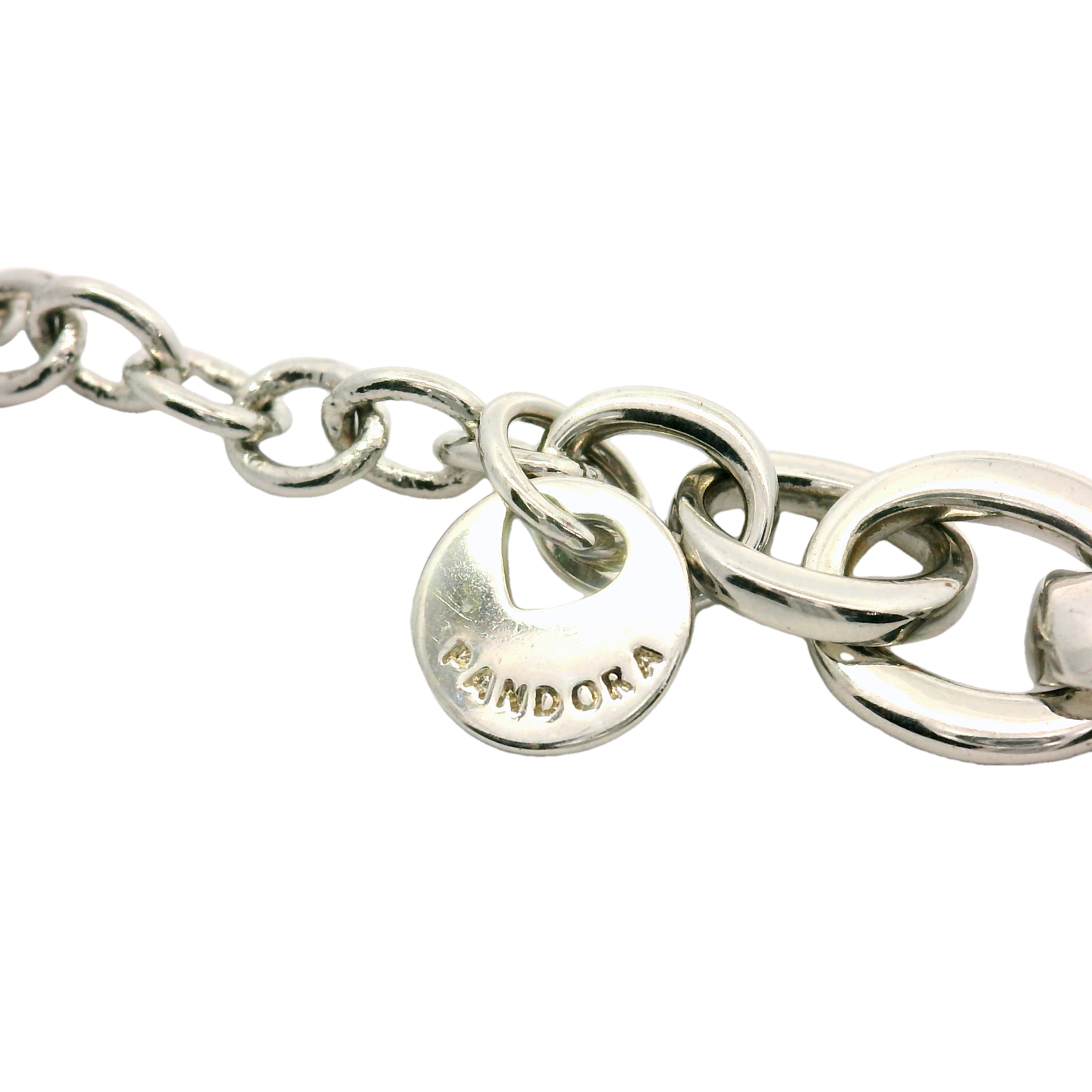 Genuine PANDORA 598100 Knotted Heart T-Bar Link Chain Bracelet 18cm