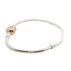 Genuine PANDORA 580719 Moments 14K ALE MET Rose Gold Heart Clasp Bracelet 19cm Bracelet Size 21