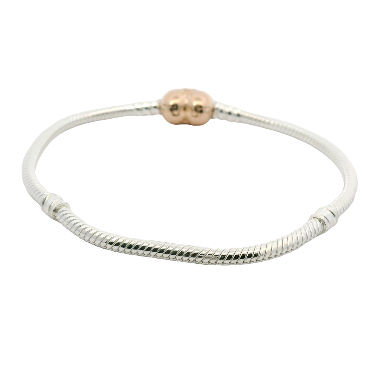 Genuine PANDORA 580719 Moments 14K ALE MET Rose Gold Heart Clasp Bracelet 19cm Bracelet Size 21