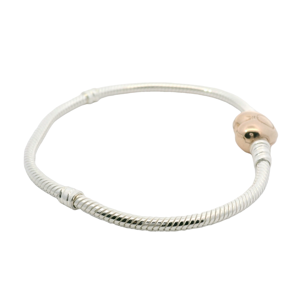 Genuine PANDORA 580719 Moments 14K ALE MET Rose Gold Heart Clasp Bracelet 19cm Bracelet Size 21